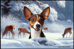 Rat Terrier Brown/White - Best of Breed Winter Wonderland Floor Mat Tufted Loop 18" x 27"