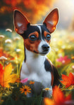 Rat Terrier - Best of Breed DCR Falling Leaves Outdoor Flag