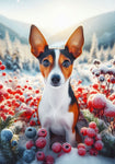 Rat Terrier - Best of Breed DCR Winter Berries Outdoor House and Garden Flag