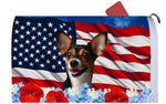 Rat Terrier Tri - Best of Breed Patriotic Mailbox Cover Hi-Grade Vinyl 6" x 19"