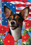 Rat Terrier Tri - Best of Breed  Patriotic I All-American Outdoor House and Garden Flag