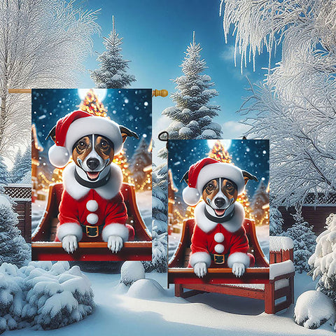 Rat Terrier - Best of Breed DCR Christmas Outdoor House and Garden Flag