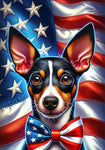 Rat Terrier - Best of Breed DCR Patriotic III   Outdoor House and Garden Flag
