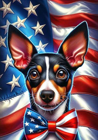 Rat Terrier - Best of Breed DCR Patriotic III   Outdoor House and Garden Flag