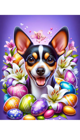 Rat Terrier - Best of Breed DCR Easter Holiday    Outdoor House and Garden Flag