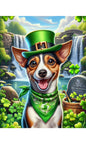 Rat Terrier - Best of Breed DCR Saint Patricks Day Day Outdoor House and Garden Flag