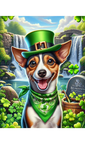 Rat Terrier - Best of Breed DCR Saint Patricks Day Day Outdoor House and Garden Flag