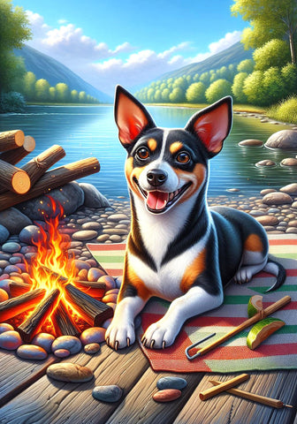 Rat Terrier - Best of Breed DCR Summer Camping   Outdoor House and Garden Flag