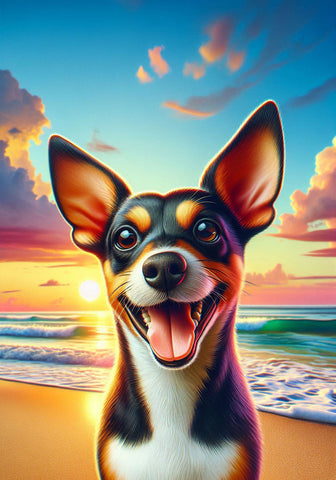 Rat Terrier - Best of Breed DCR Summer Sunset Outdoor House and Garden Flag