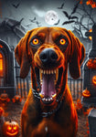 Red Bone Coonhound - Best of Breed DCR Halloween Outdoor House and Garden Flag