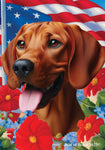 Red Bone Coonhound -  Best of Breed  Patriotic I All-American Outdoor House and Garden Flag