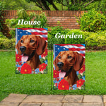Red Bone Coonhound -  Best of Breed  Patriotic I All-American Outdoor House and Garden Flag