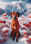 Rhodesian Ridgeback - Best of Breed DCR Winter Berries Outdoor House and Garden Flag