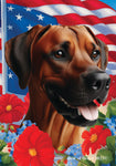 Rhodesian Ridgeback - Best of Breed  Patriotic I All-American Outdoor House and Garden Flag