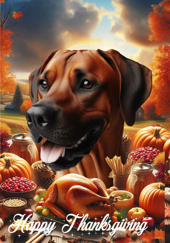 Rhodesian Ridgeback - Best of Breed  Thanksgiving Outdoor House and Garden Flag