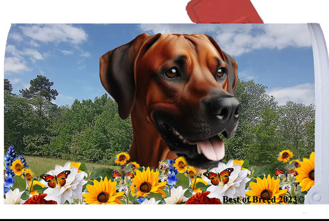 Rhodesian Ridgeback - Best of Breed Summer Flowers Mailbox Cover Hi-Grade Vinyl 6" x 19"