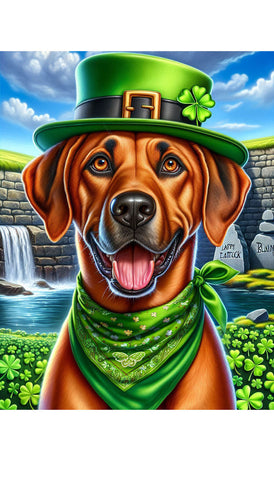 Rhodesian Ridgeback - Best of Breed DCR Saint Patricks Day Day Outdoor House and Garden Flag