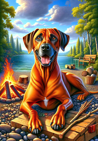 Rhodesian Ridgeback - Best of Breed DCR Summer Camping   Outdoor House and Garden Flag