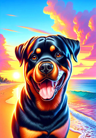 Rottweiler - Best of Breed DCR Summer Sunset Outdoor House and Garden Flag