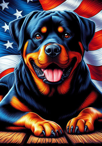Rottweiler - Best of Breed DCR Patriotic I Outdoor Flag