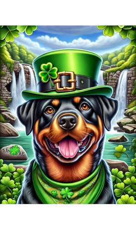 Rottweiler - Best of Breed DCR Saint Patricks Day Day Outdoor House and Garden Flag