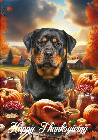 Rottweiler - Best of Breed  Thanksgiving Outdoor House and Garden Flag