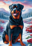 Rottweiler - Best of Breed DCR Winter Berries Outdoor House and Garden Flag