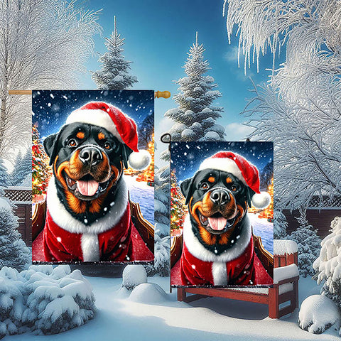 Rottweiler - Best of Breed DCR Christmas Outdoor House and Garden Flag