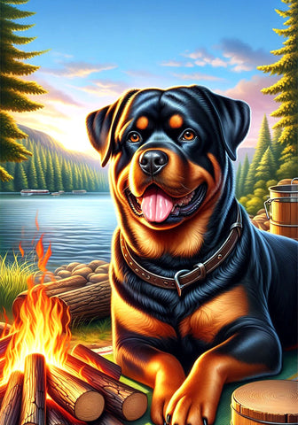 Rottweiler - Best of Breed DCR Summer Camping   Outdoor House and Garden Flag