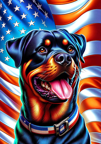 Rottweiler - Best of Breed DCR Patriotic III   Outdoor House and Garden Flag