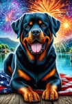 Rottweiler - Best of Breed DCR July 4 Outdoor Flag