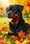 Rottweiler - Best of Breed DCR Falling Leaves Outdoor Flag