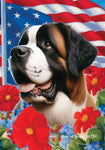 Saint Bernard - Best of Breed  Patriotic I All-American Outdoor House and Garden Flag