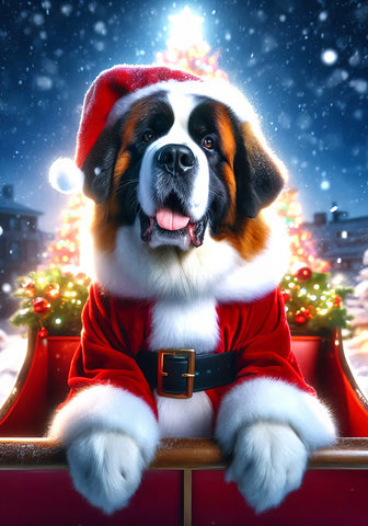 Saint Bernard - Best of Breed DCR Christmas Outdoor House and Garden Flag