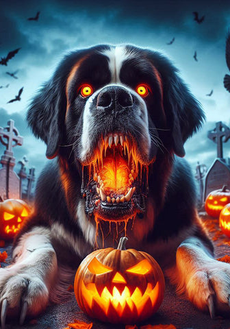 Saint Bernard - Best of Breed DCR Halloween Outdoor House and Garden Flag