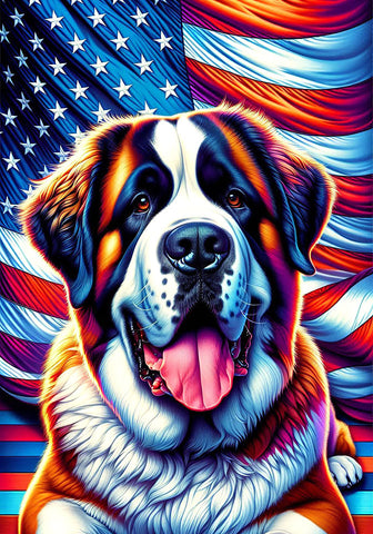 Saint Bernard - Best of Breed DCR Patriotic III   Outdoor House and Garden Flag