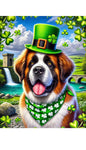 Saint Bernard - Best of Breed DCR Saint Patricks Day Day Outdoor House and Garden Flag