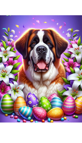 Saint Bernard - Best of Breed DCR Easter Holiday    Outdoor House and Garden Flag