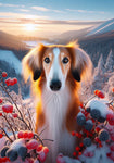 Saluki - Best of Breed DCR Winter Berries Outdoor House and Garden Flag