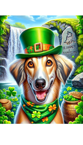 Saluki - Best of Breed DCR Saint Patricks Day Day Outdoor House and Garden Flag