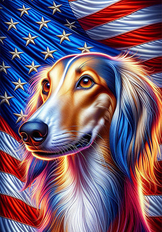 Saluki - Best of Breed DCR Patriotic III   Outdoor House and Garden Flag