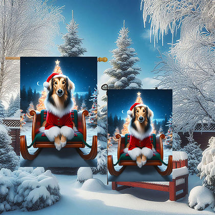 Saluki - Best of Breed DCR Christmas Outdoor House and Garden Flag