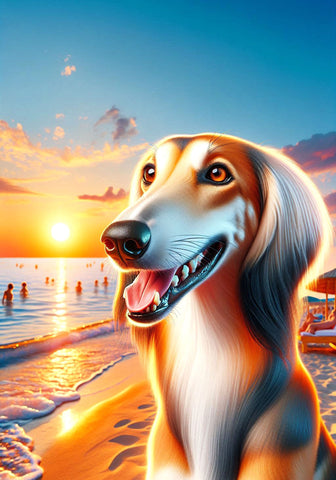 Saluki - Best of Breed DCR Summer Sunset Outdoor House and Garden Flag