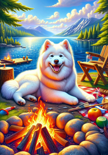 Samoyed - Best of Breed DCR Summer Camping   Outdoor House and Garden Flag
