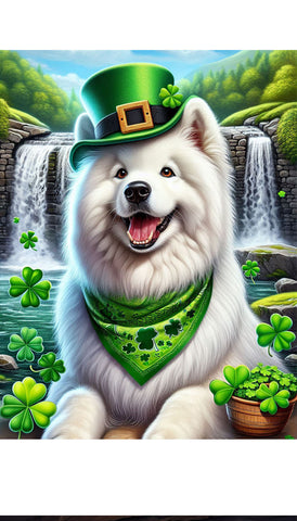 Samoyed - Best of Breed DCR Saint Patricks Day Day Outdoor House and Garden Flag