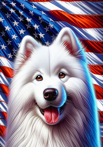 Samoyed - Best of Breed DCR Patriotic III   Outdoor House and Garden Flag