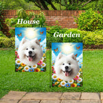 Samoyed - Best of Breed  Summer Butterflies Outdoor House and Garden Flag