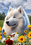 Samoyed - Best of Breed  Summer Fields Outdoor House and Garden Flag