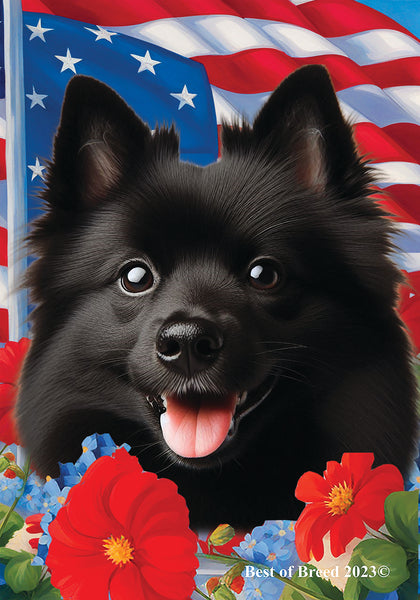 Schipperke - Best of Breed  Patriotic I All-American Outdoor House and Garden Flag