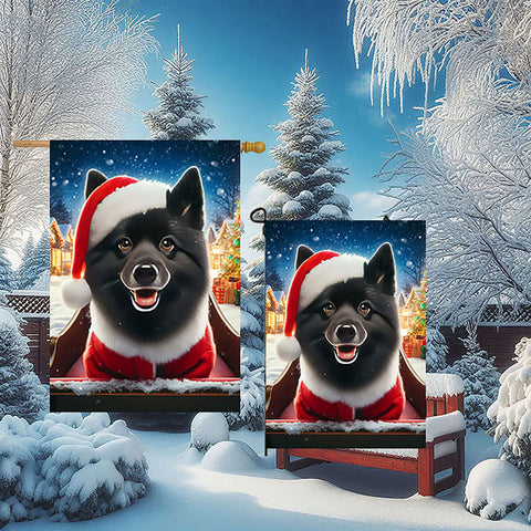 Schipperke - Best of Breed DCR Christmas Outdoor House and Garden Flag